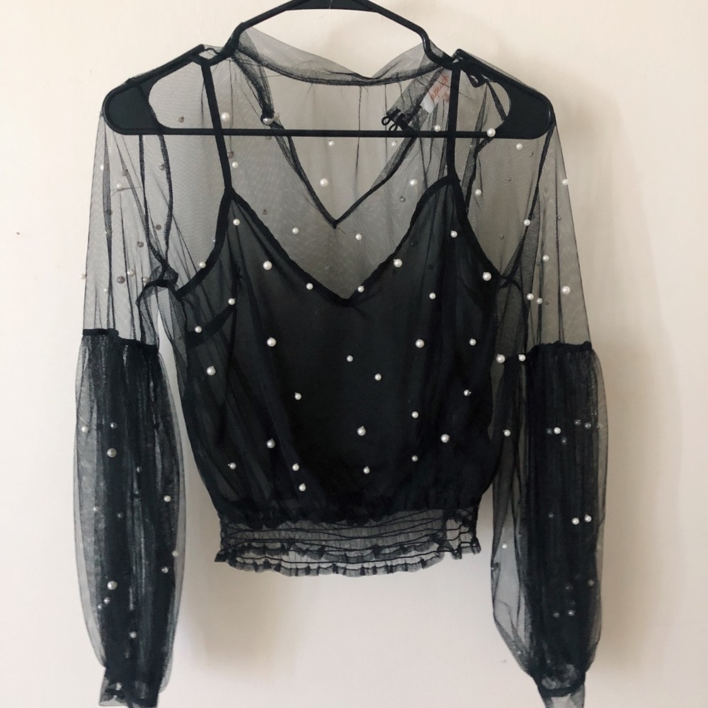 Black pearl blouse